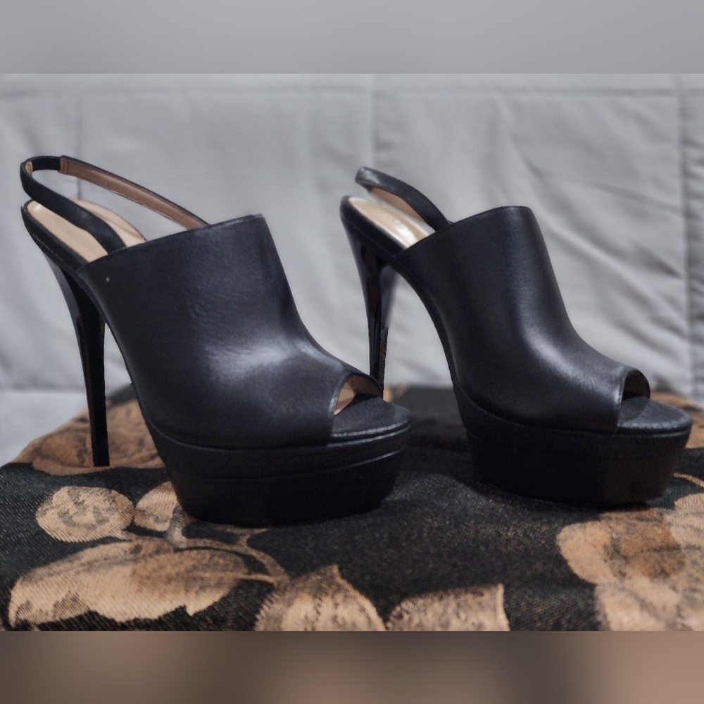 Aldo Black Leather Stilettos Heels